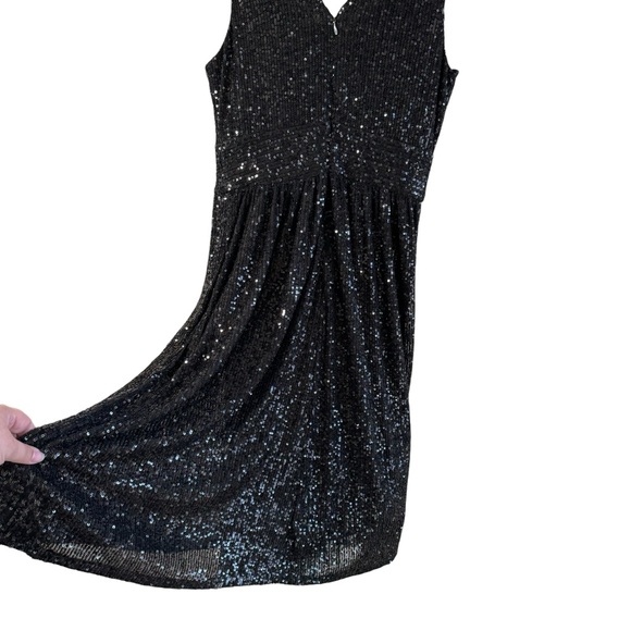 Draper James Sleeveless Black Sequin Midi Dress Size 2 - Picture 6 of 12